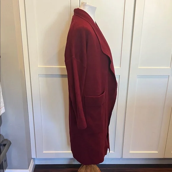 ANRABESS Burgundy Cardigan Sweater Duster Size M - Picture 6 of 11